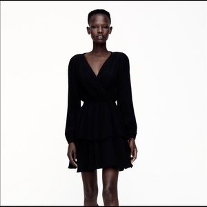 Zara VNeck Flounce Dress, XL